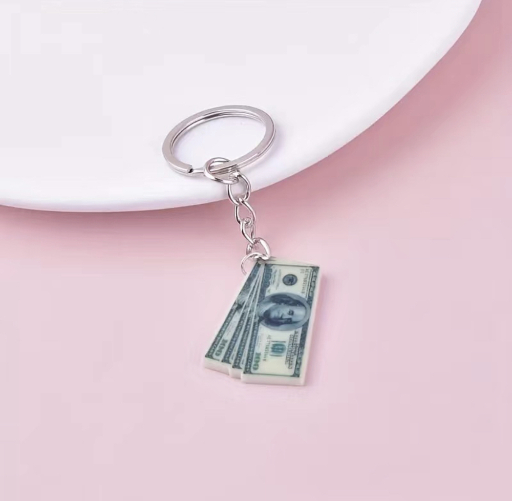 3/$25 Money Ben Franklin Hundred Dollar Bills Keychain NEW
